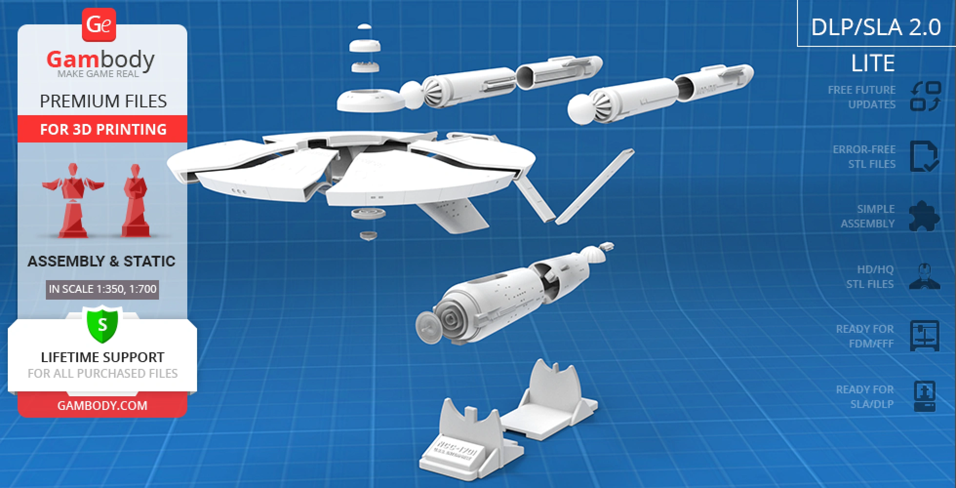 Gambody Stl Files Of Uss Enterprise Ncc For D Printer