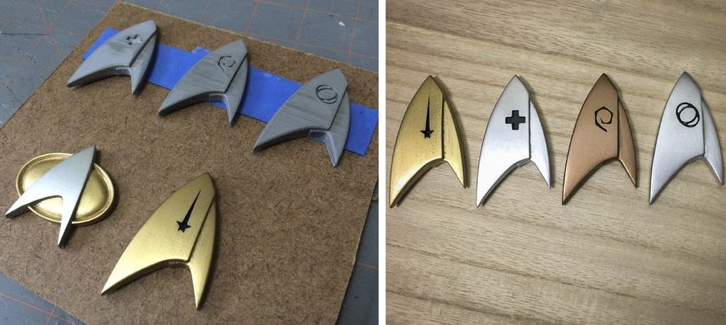 Star Trek Discovery badge symbols as 3D prints