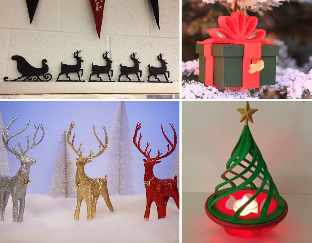 3D Printed Christmas Ornaments, Decorations, Gifts, 3D Model STL