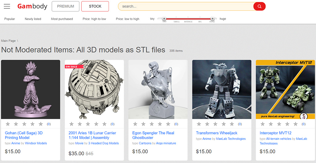 Stock 3D models