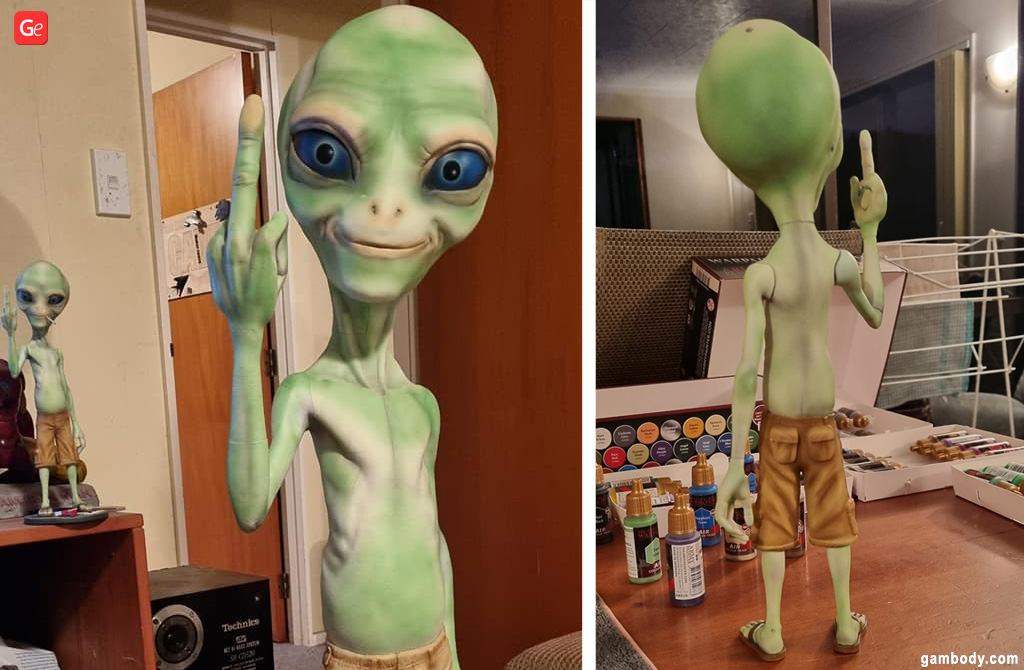 Paul the Alien 3D Print with 3D Mannequin’s STL Information