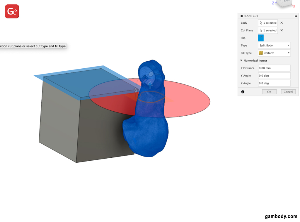 How to cut an STL file in half