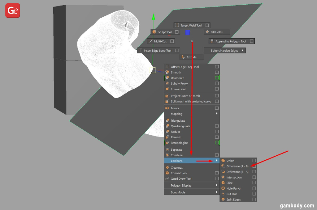 How to split a 3D model in half