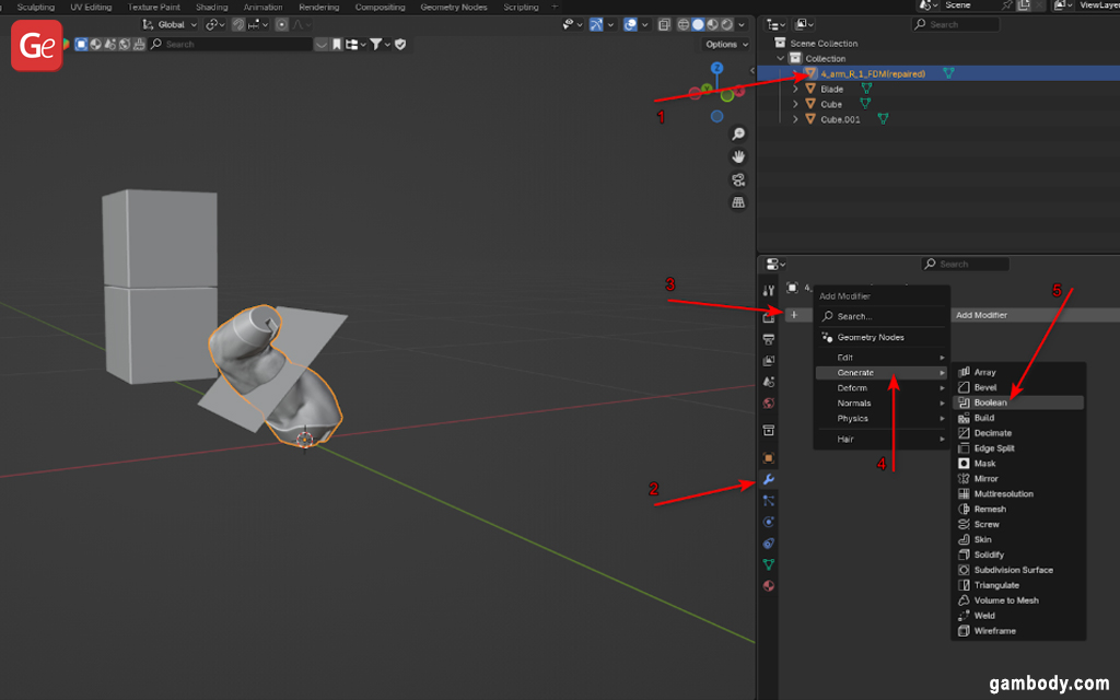 How to use Boolean in Blender