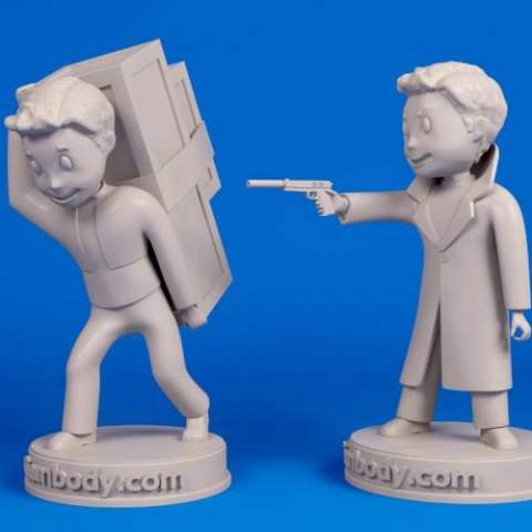 preview of Vault Boy: Spy and Carry Weight 3D Print Files | Static Figures