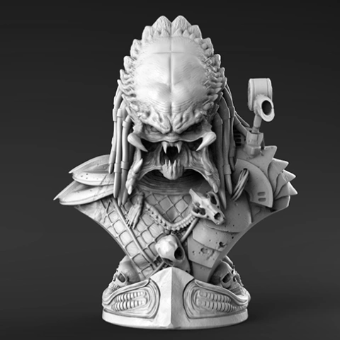 preview of Predator Bust 3D Printing Figurine | Assembly