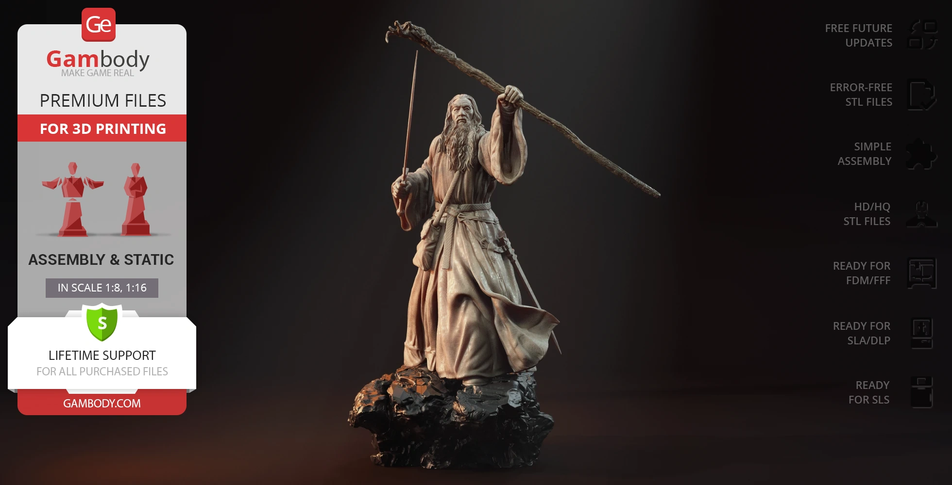 Buy Gandalf the Grey 3D Printing Figurine in Diorama | Assembly