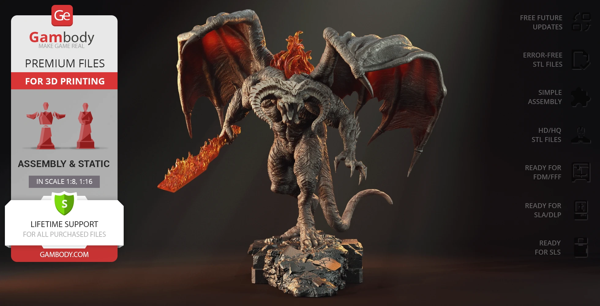 Buy Balrog 3D Printing Figurine in Diorama | Assembly