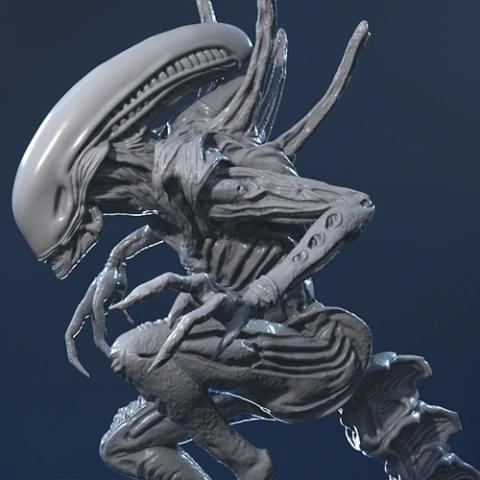 preview of Alien Xenomorph in Diorama for 3D printing | Assembly