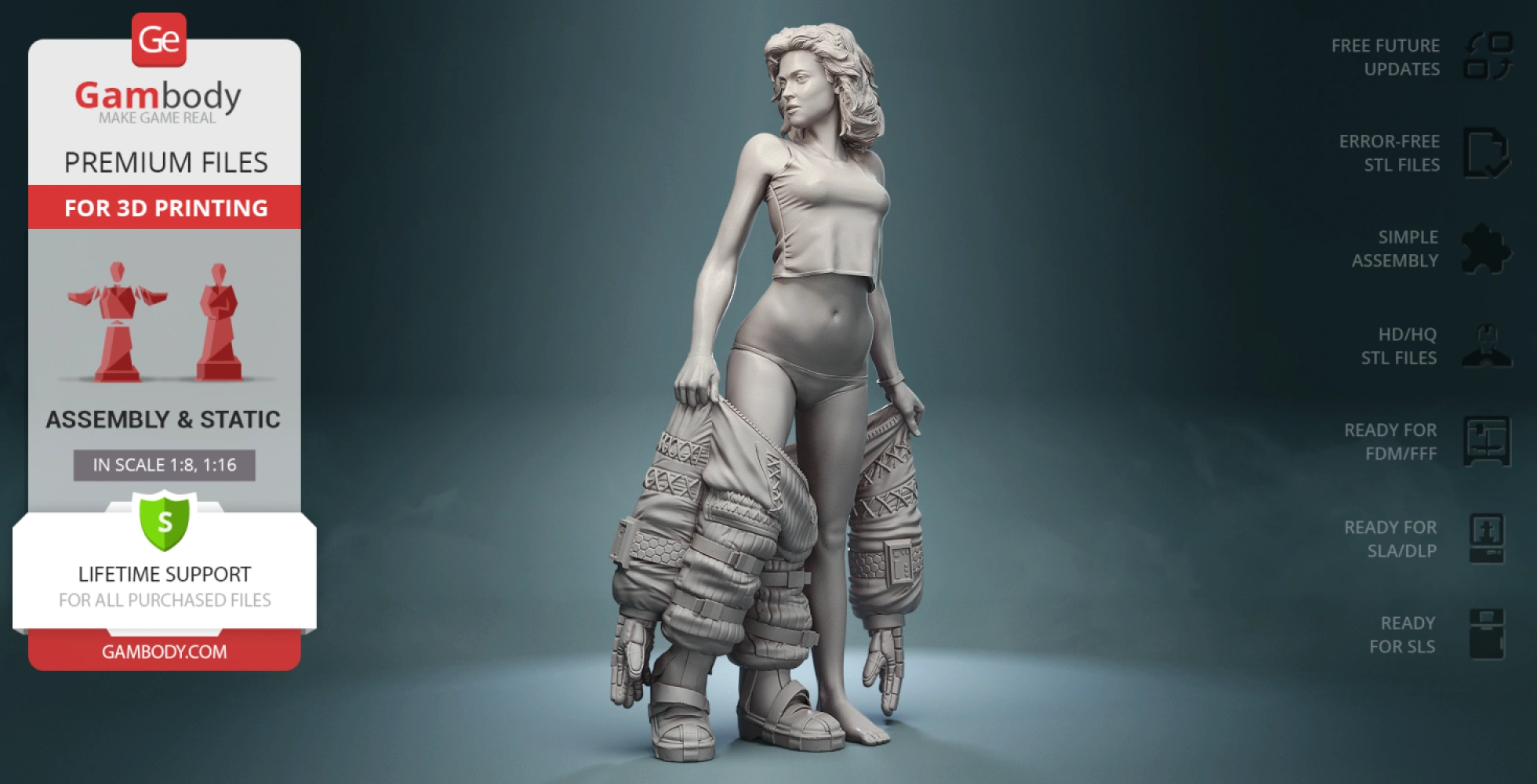 001234 woman in underwear A pose 3dp | 3D Print Model