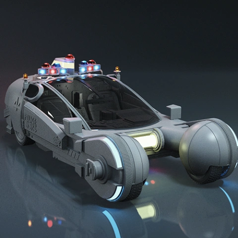 preview of Police Spinner 3D Printing Model | Assembly + Action