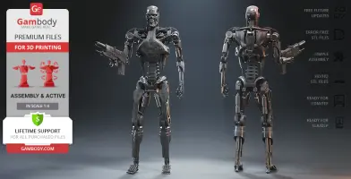T2 Terminator T800 Endoskeleton 1:1 Lifesize STL File Printable
