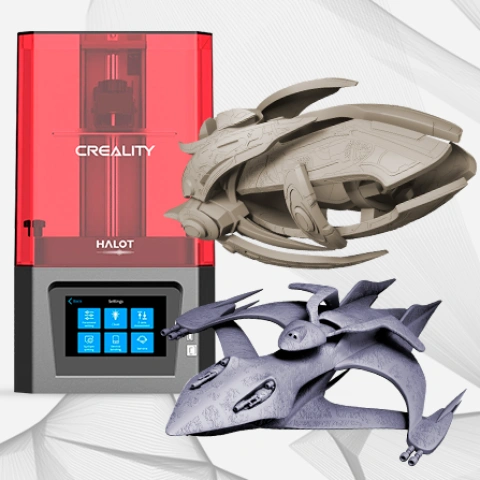 preview of Creality Resin 3D Printer + White Star + Protoss Carrier