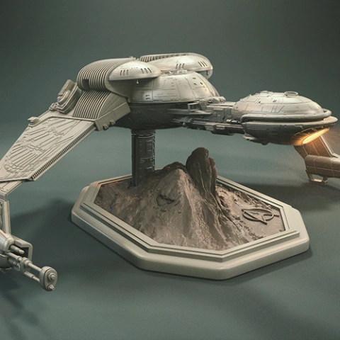 preview of Klingon Bird-of-Prey 3D Printing Model | Assembly + Action
