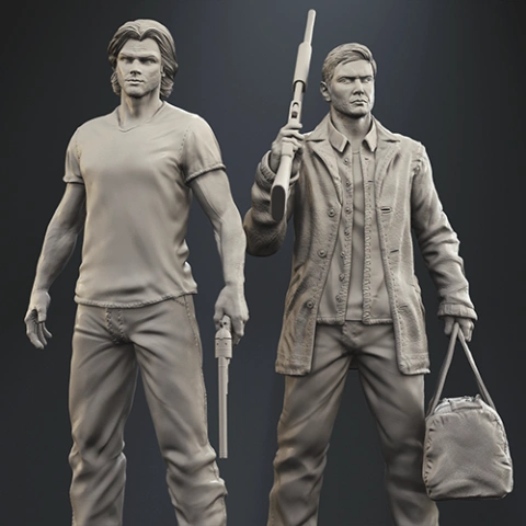 preview of Supernatural Sam and Dean 3D Printing Figurines in Diorama | Assembly