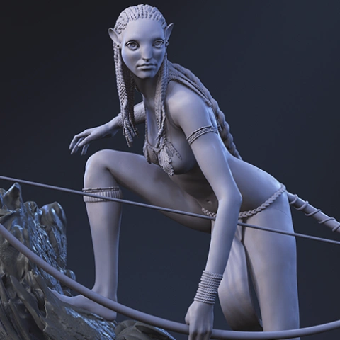 preview of Avatar Neytiri 3D Printing Figurine in Diorama | Assembly