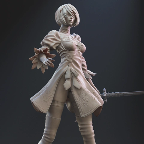 preview of NieR: Automata 2B 3D Printing Figurine | Assembly