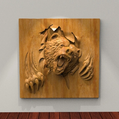 preview of Bear 3D Relief Model