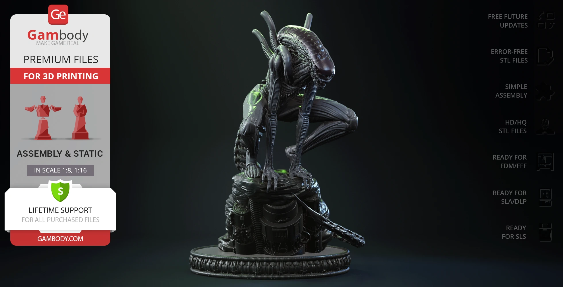 Buy Crawling Xenomorph 3D Printing Figurine | Assembly