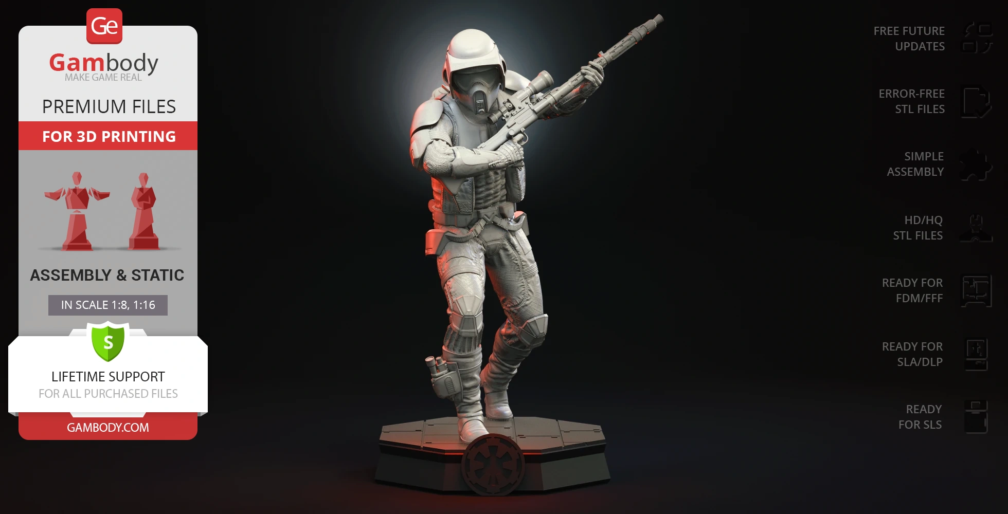 Buy Scout Trooper 3D Printing Figurine | Assembly