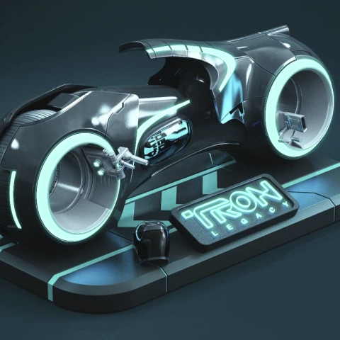 preview of TRON Light Cycle 3D Printing Model | Assembly + Active