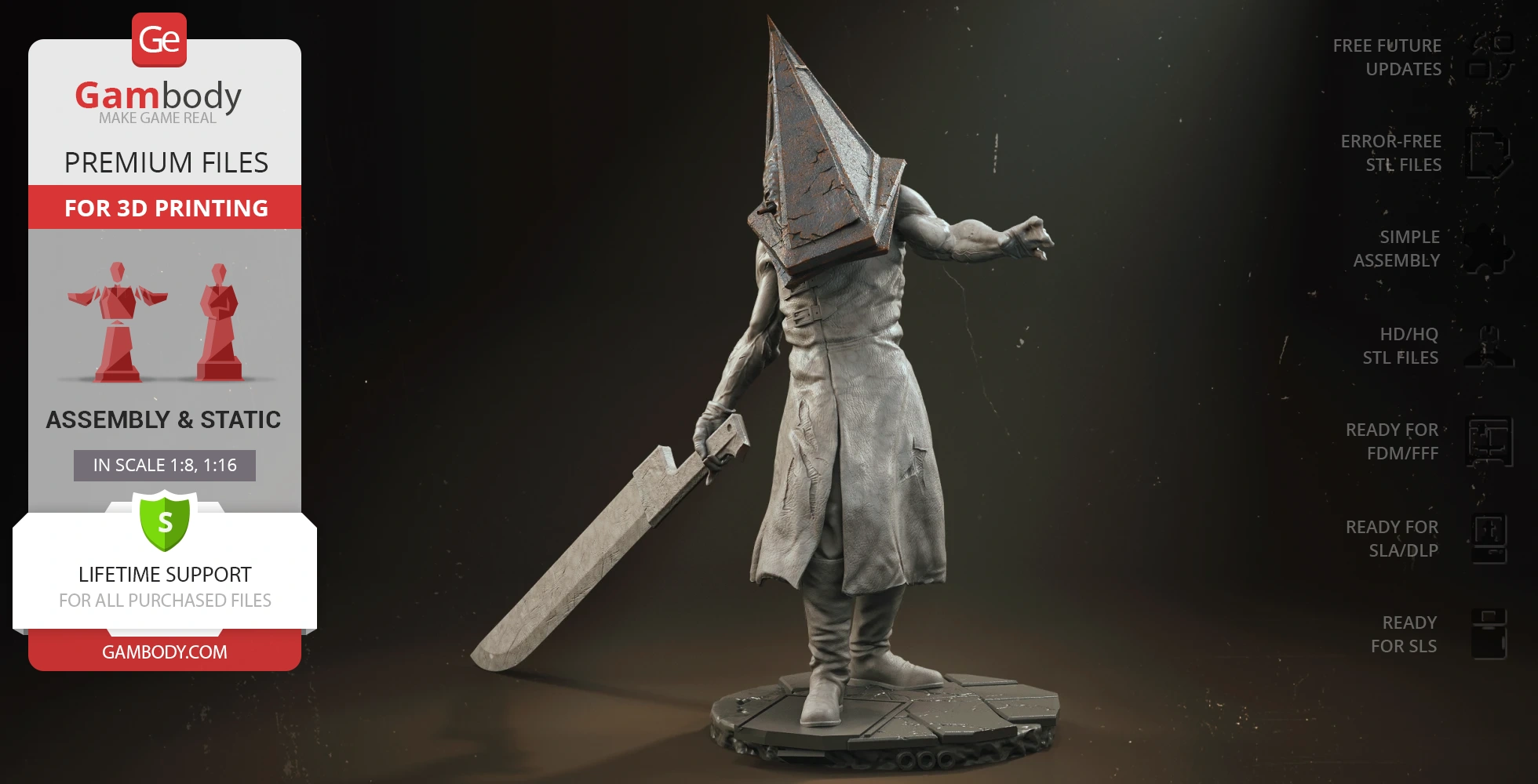 Buy Pyramid Head Monster 3D Printing Figurine | Assembly