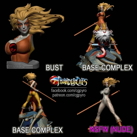 preview of Cheetara and Snarf Medallion ThunderCats Girl Figurine by CG Pyro