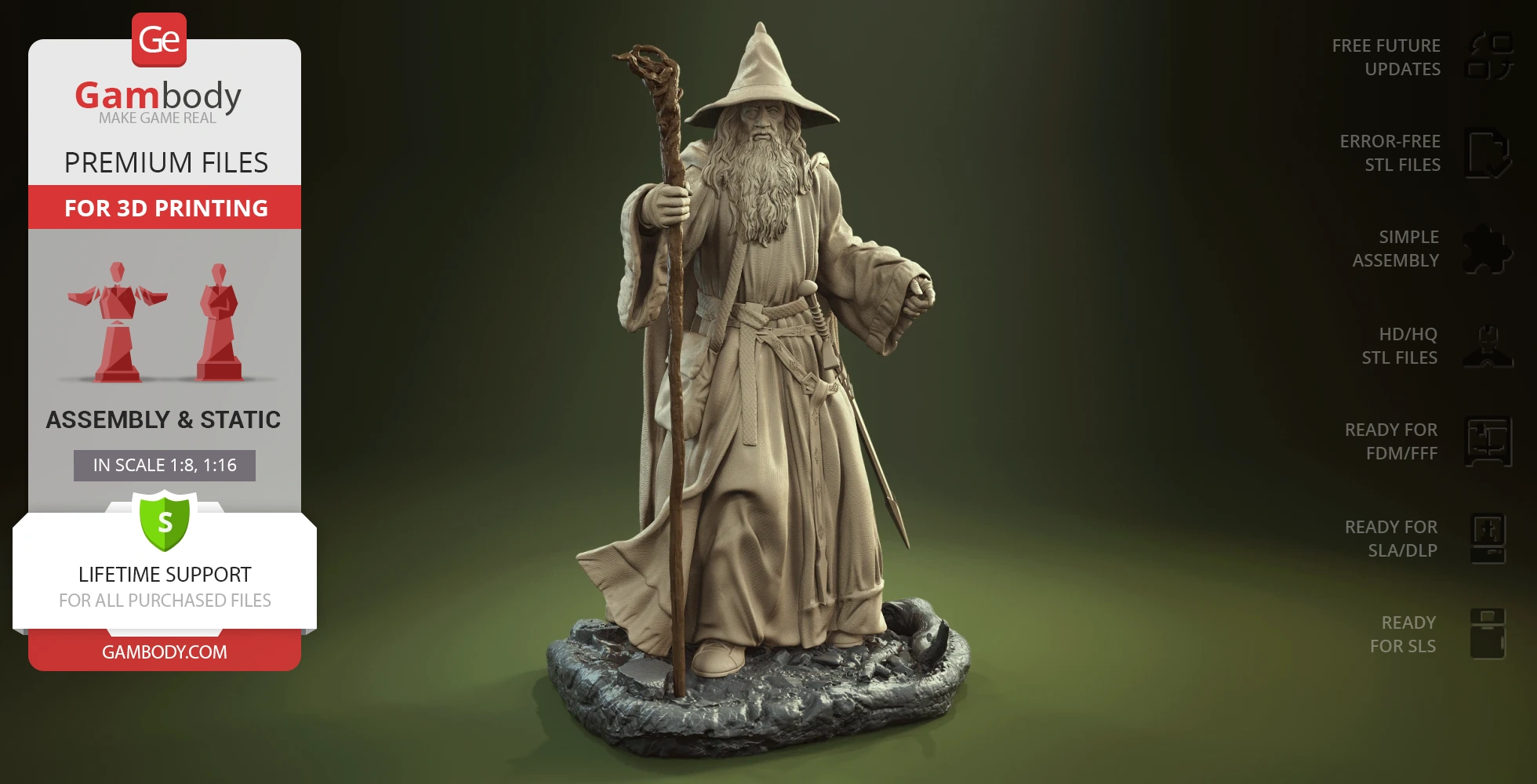 Buy Gandalf the Grey 3D Printing Figurine | Assembly