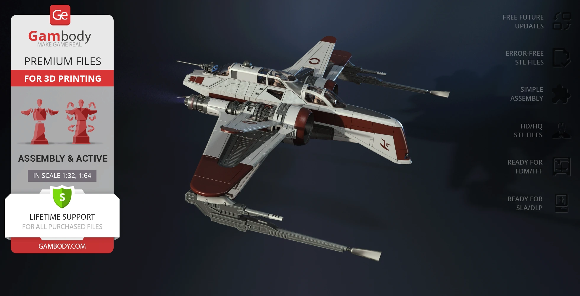 Buy ARC-170 Starfighter 3D Printing Model | Assembly + Action