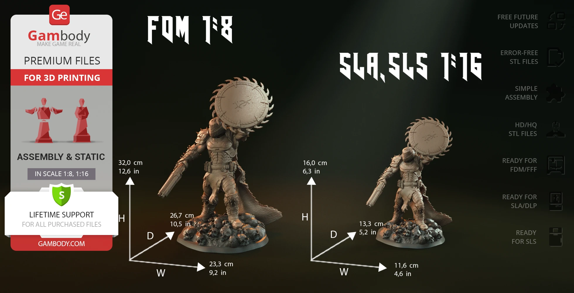 Diorama of Doom Slayer battling Imps, featuring detailed armor and weapons, ready for 3D printing.