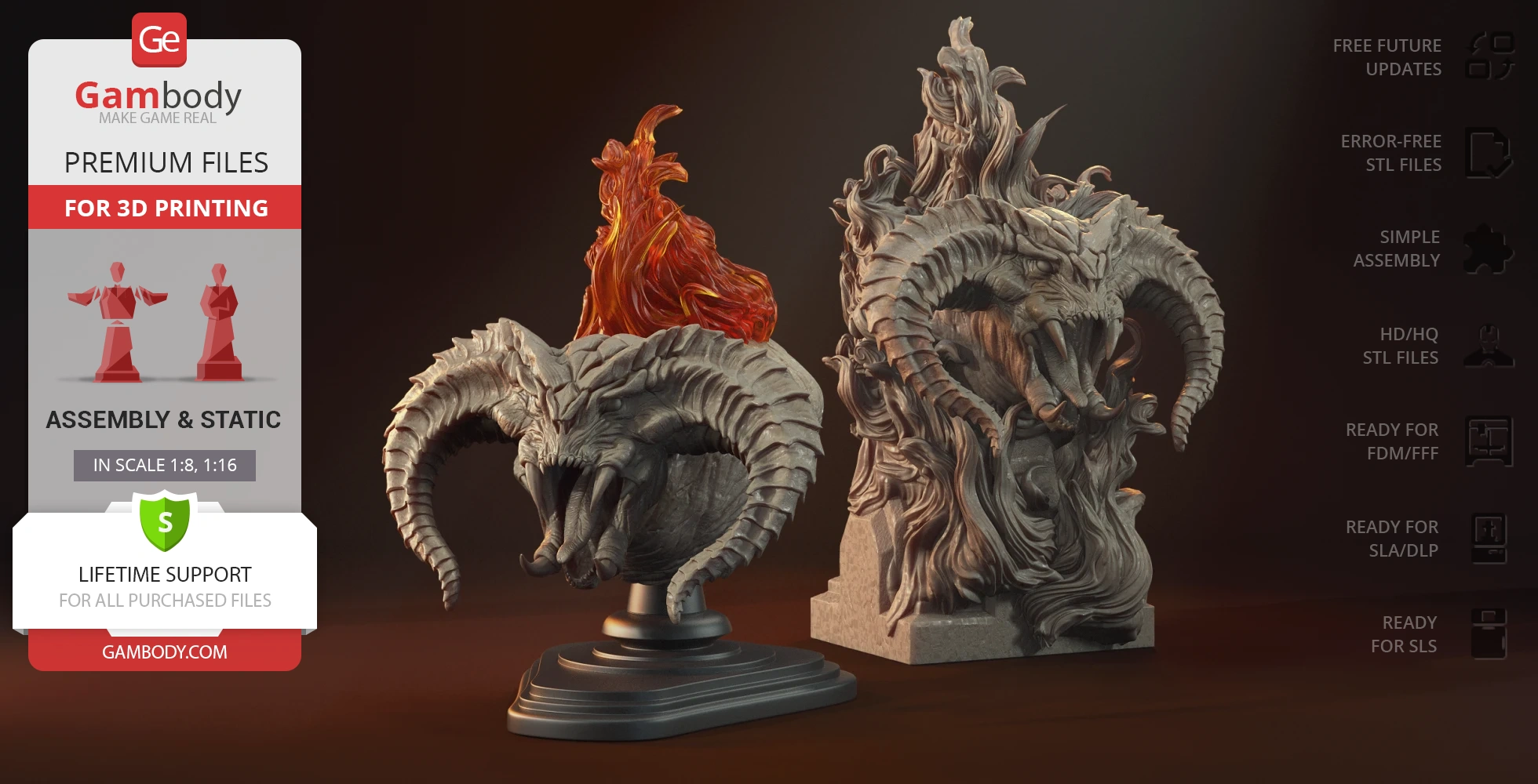 Buy Balrog Bust 3D Printing Figurine | Assembly