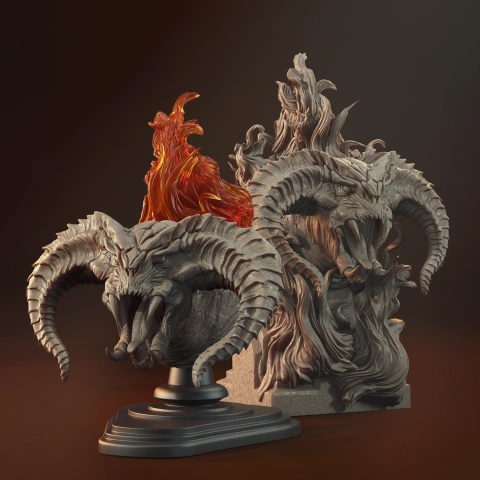 preview of Balrog Bust 3D Printing Figurine | Assembly