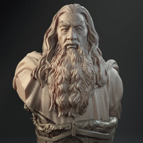 preview of Gandalf Bust 3D Printing Figurine | Assembly