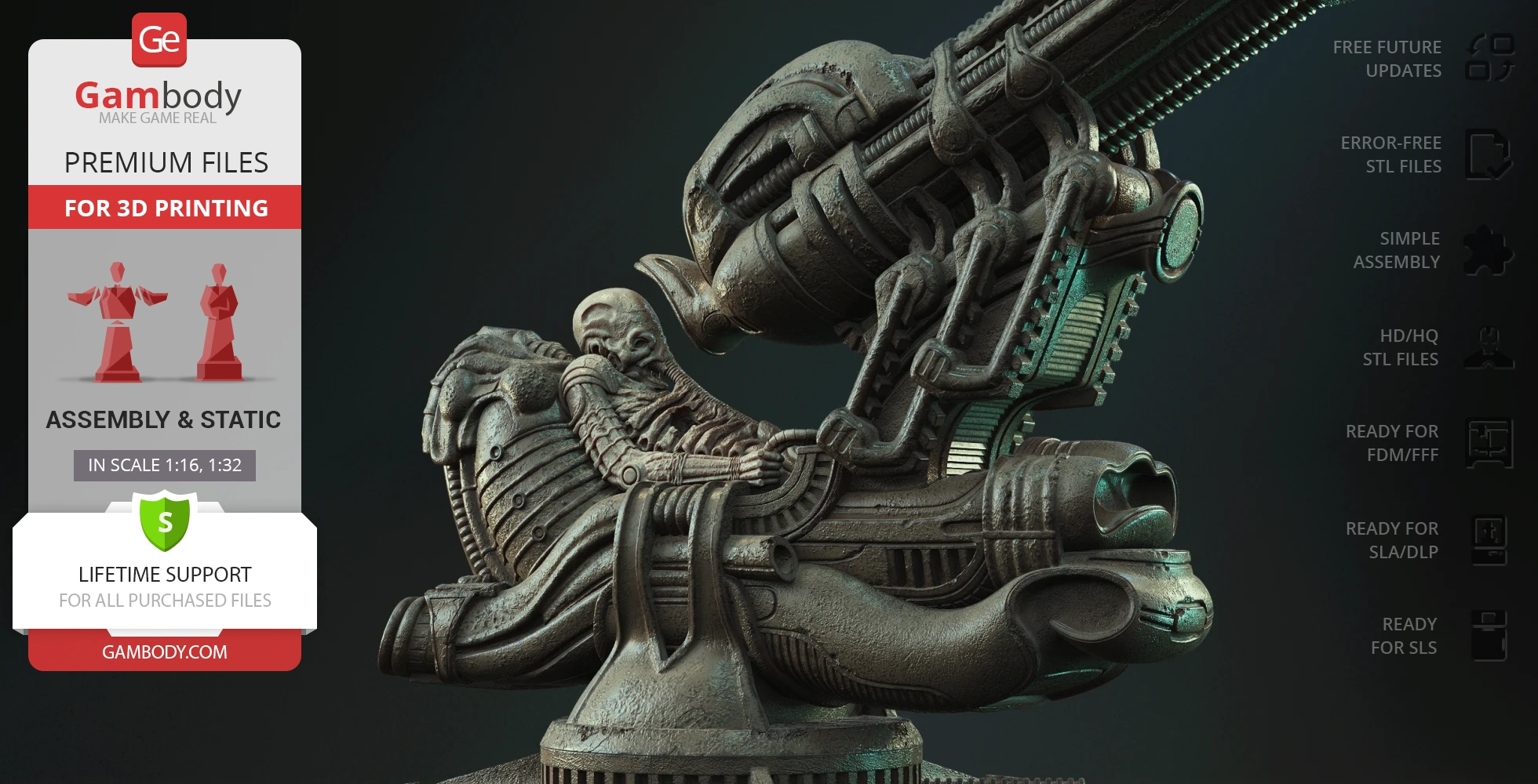 Buy Space Jockey 3D Printing Figurine | Assembly