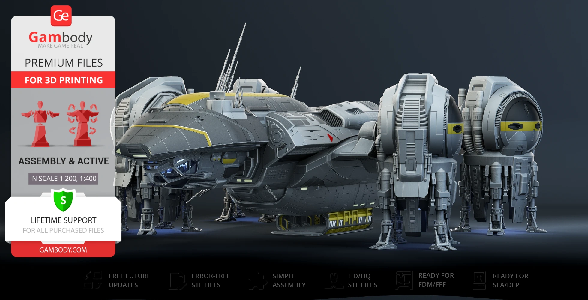 A detailed 3D model of the USCSS Prometheus spaceship, showcasing intricate futuristic design elements.