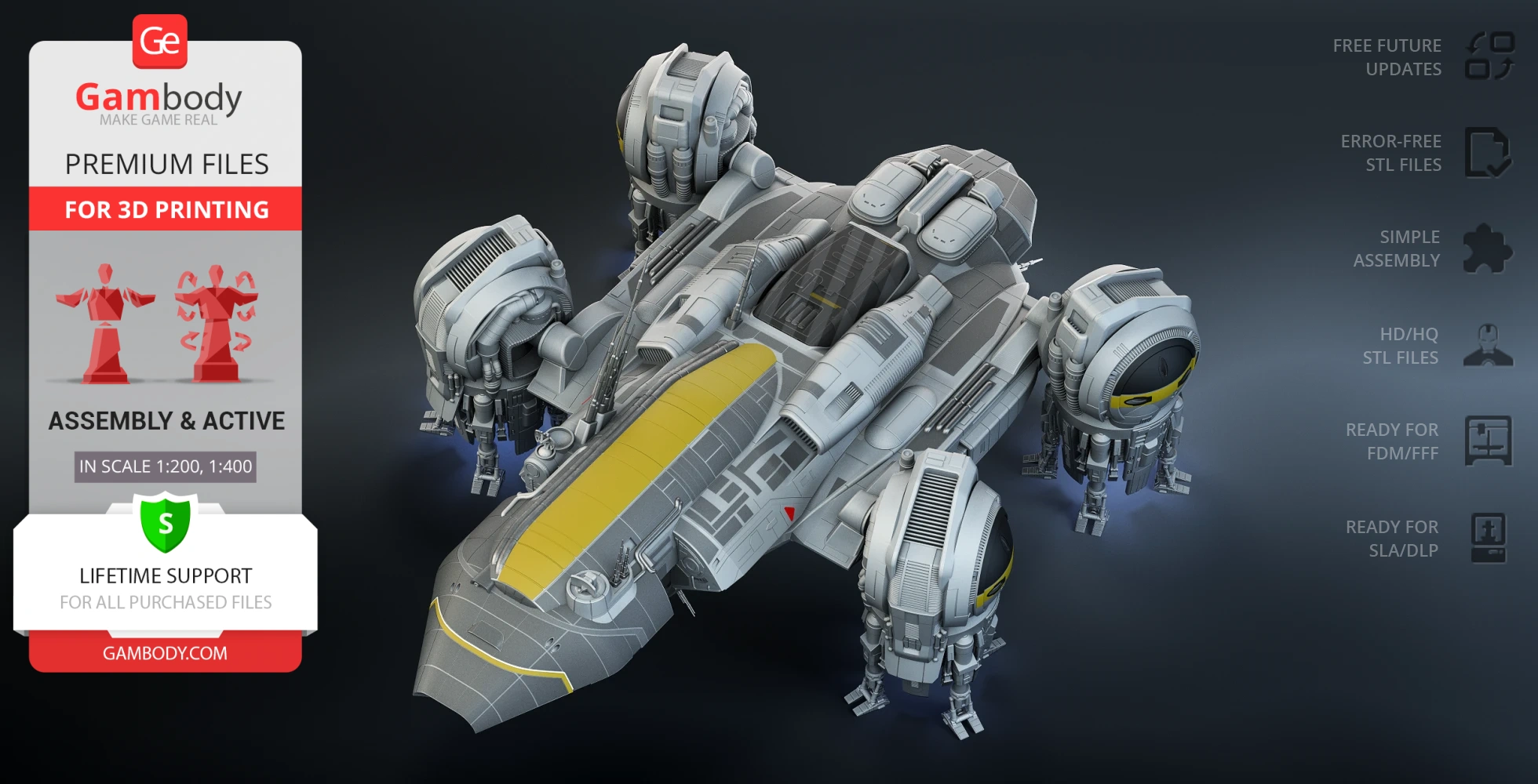 A detailed 3D model of the USCSS Prometheus spaceship, showcasing intricate design and structure.