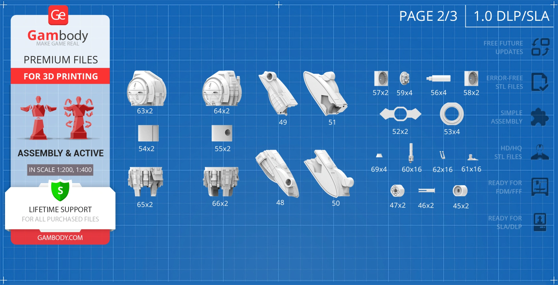 3D model parts for USCSS Prometheus spaceship, displayed on a blueprint-style background.