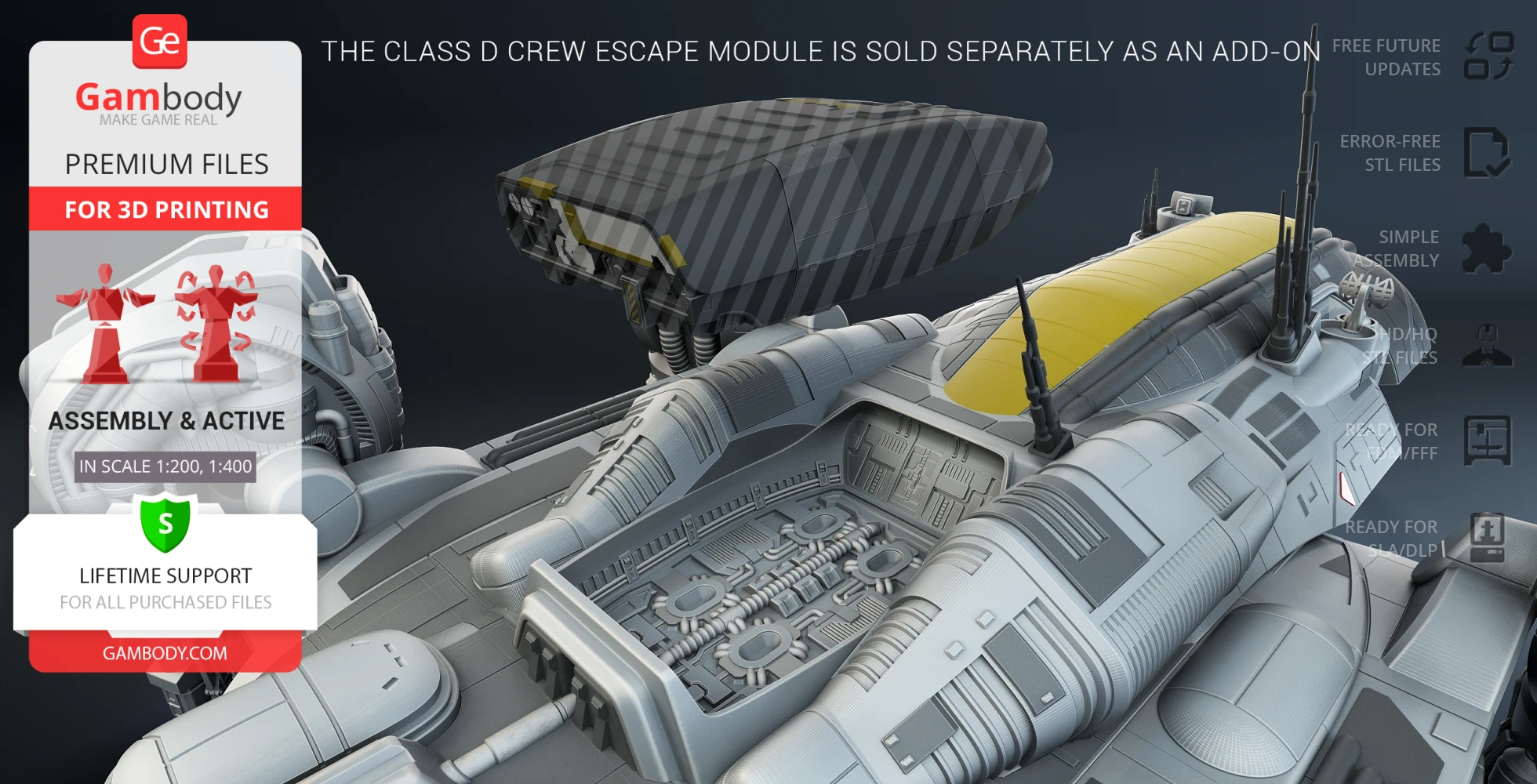 Detailed 3D model of the USCSS Prometheus spaceship, featuring intricate surface details.