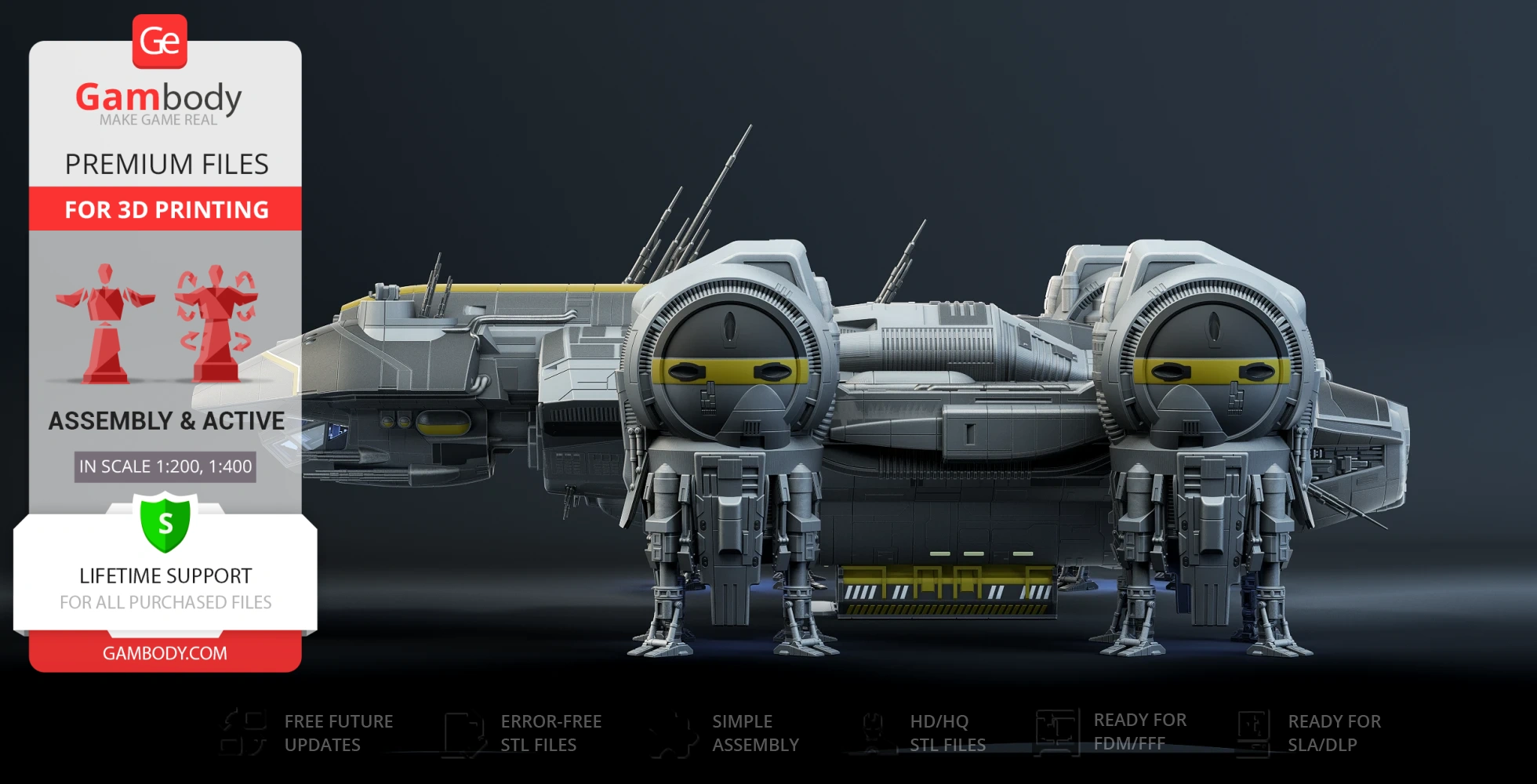 Detailed 3D model of the USCSS Prometheus spaceship, designed for 3D printing.