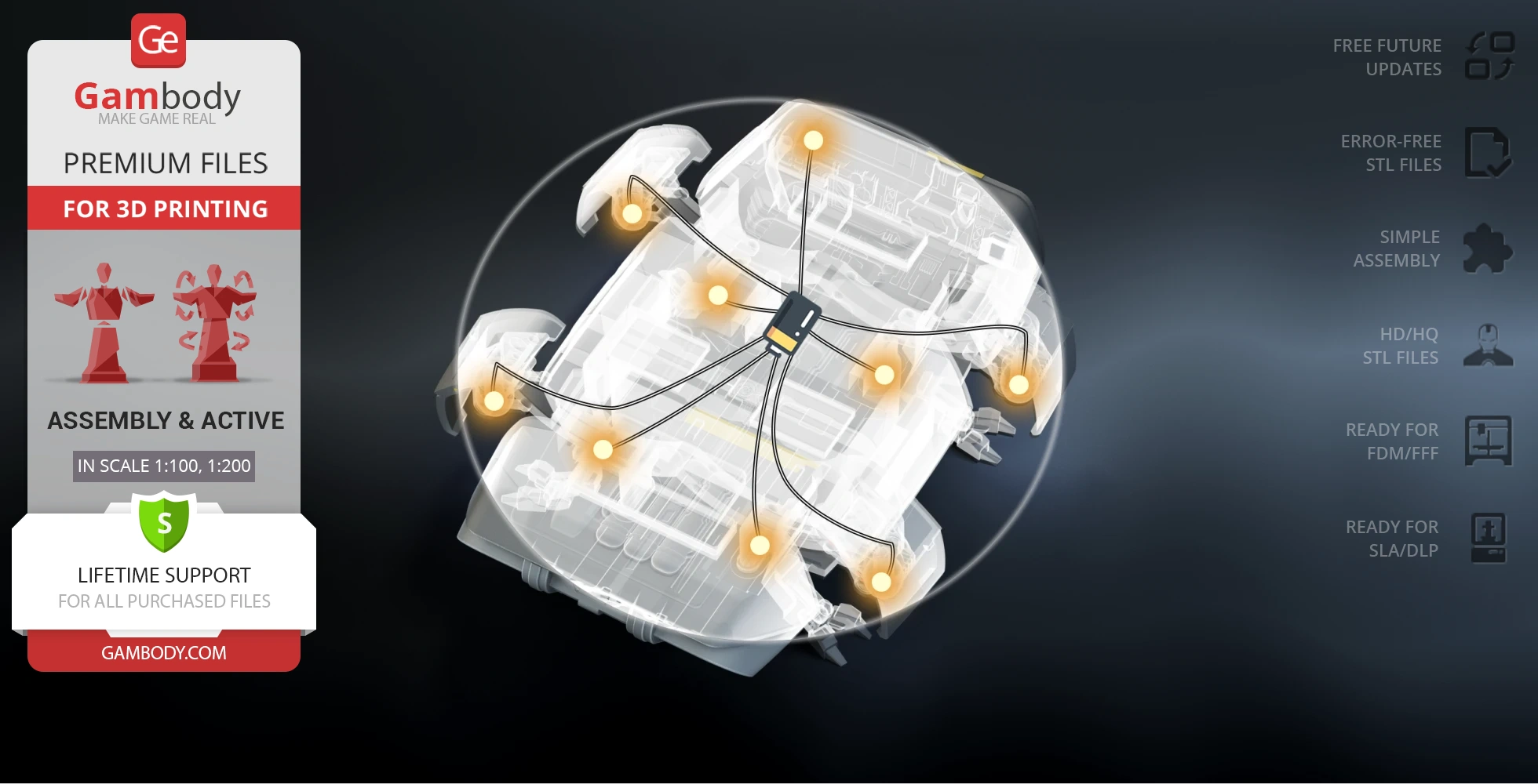 A 3D model blueprint of a Class D Crew Escape Module with highlighted components and connection points.