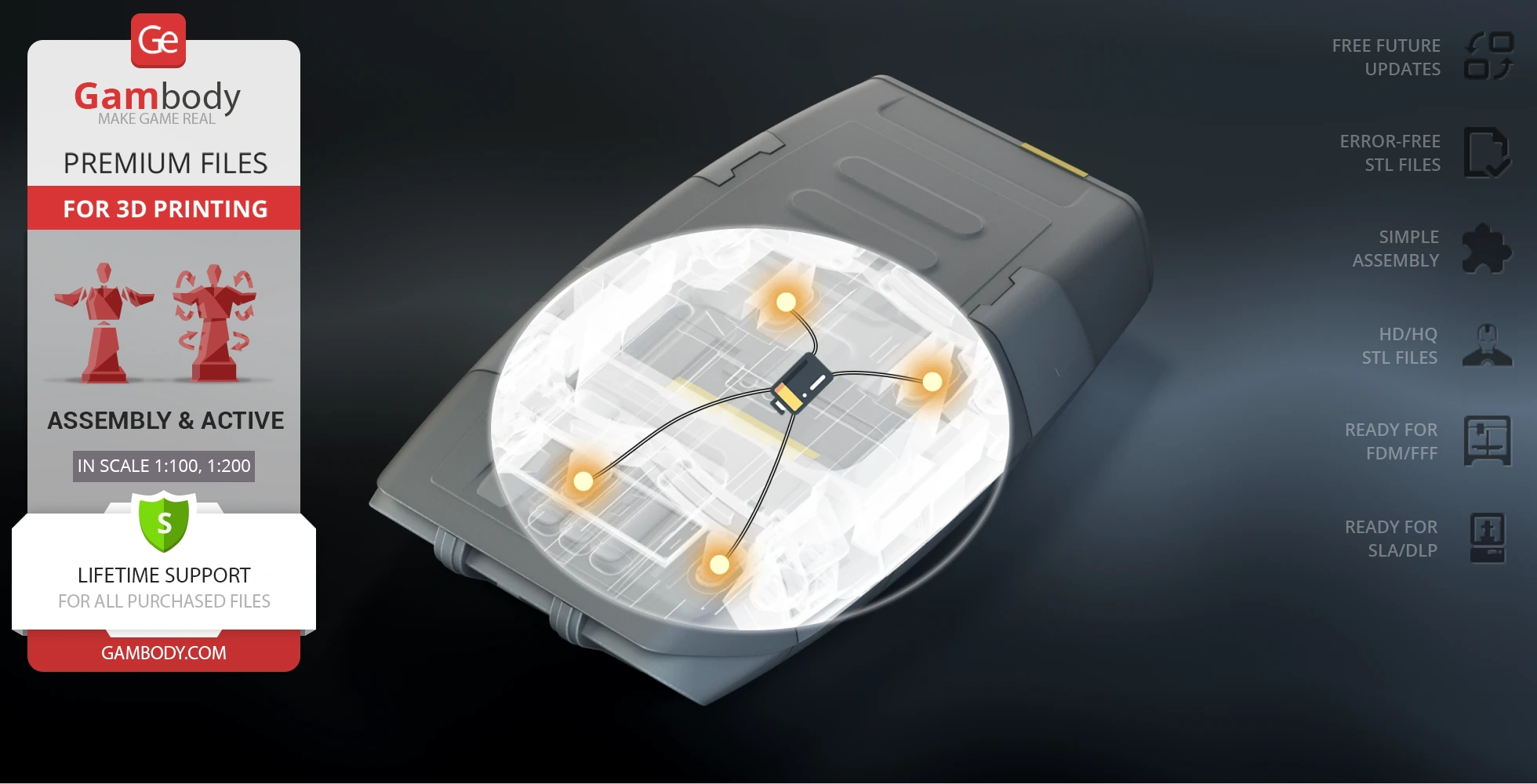 A digital preview of a Class D Crew Escape Module, featuring a sleek, futuristic design for 3D printing.