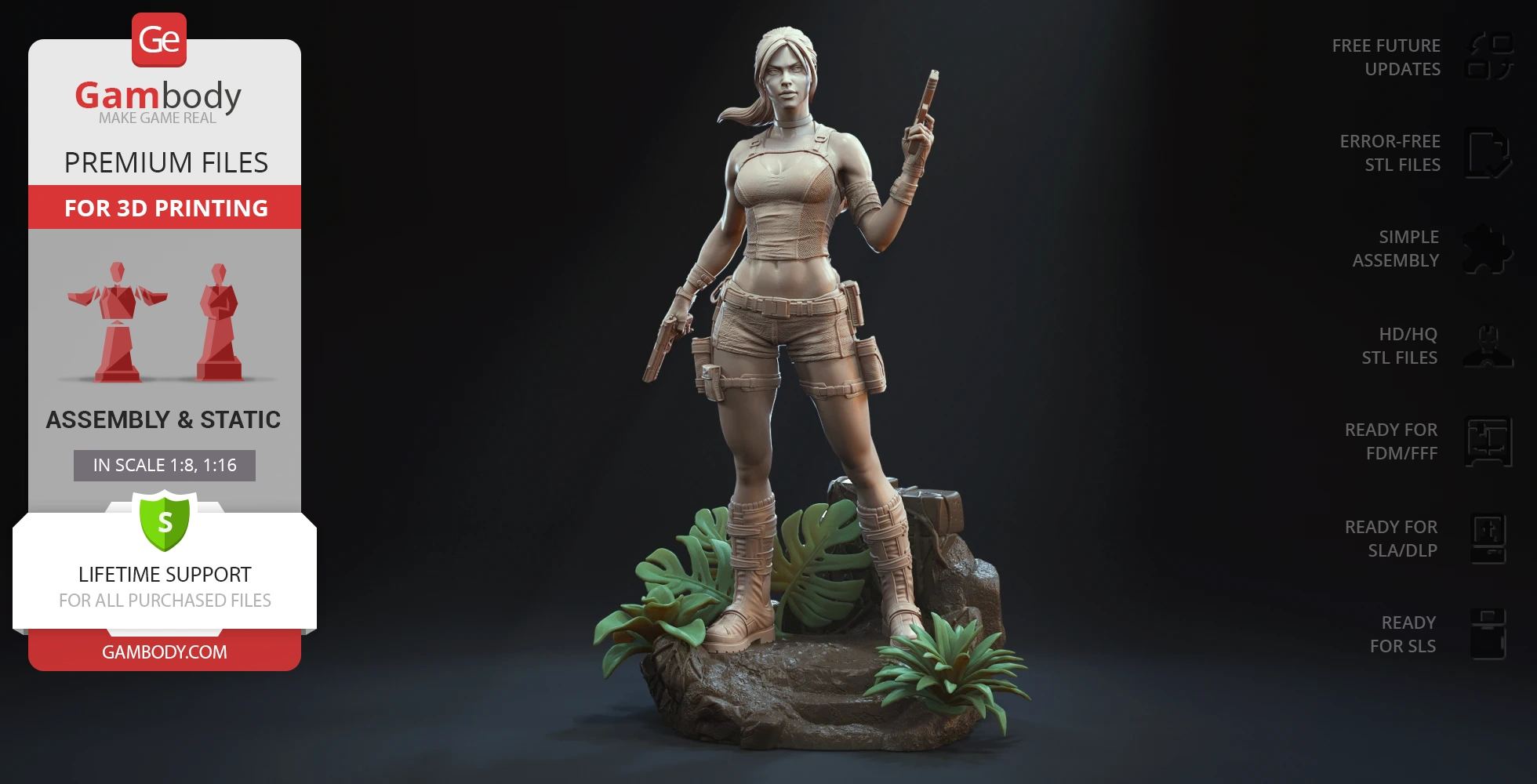 Buy Lara Croft Underworld 3D Printer Files | Assembly