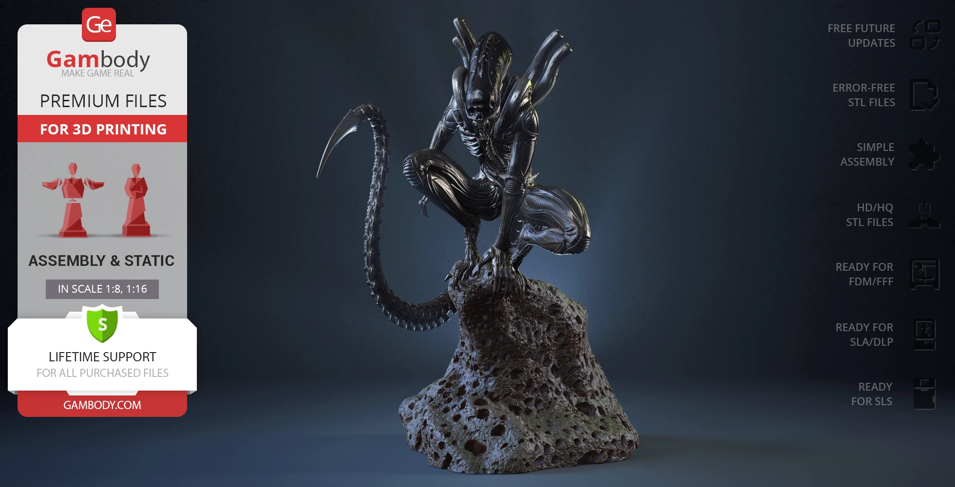 Buy Xenomorph Lurker 3D Printer Files | Assembly