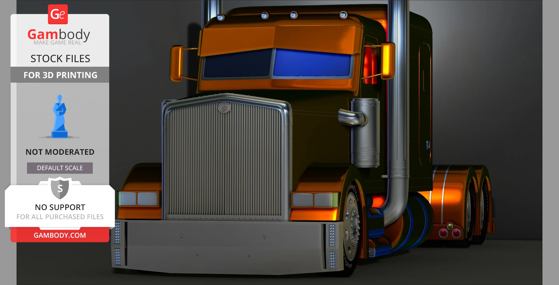 Buy American Heavy Truck Peterbilt 3D Printer Model