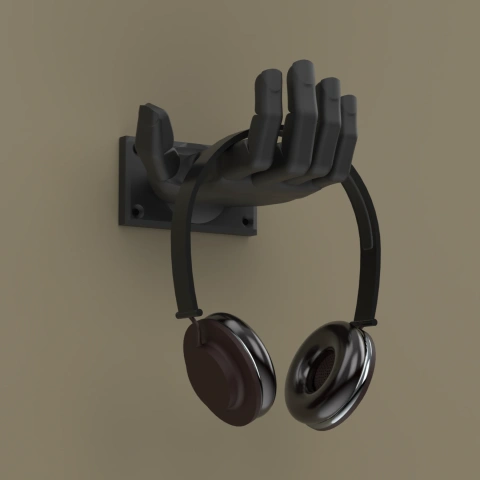 preview of Human Hand-Shaped Wall-Mounted Headphone Hanger/Mount.