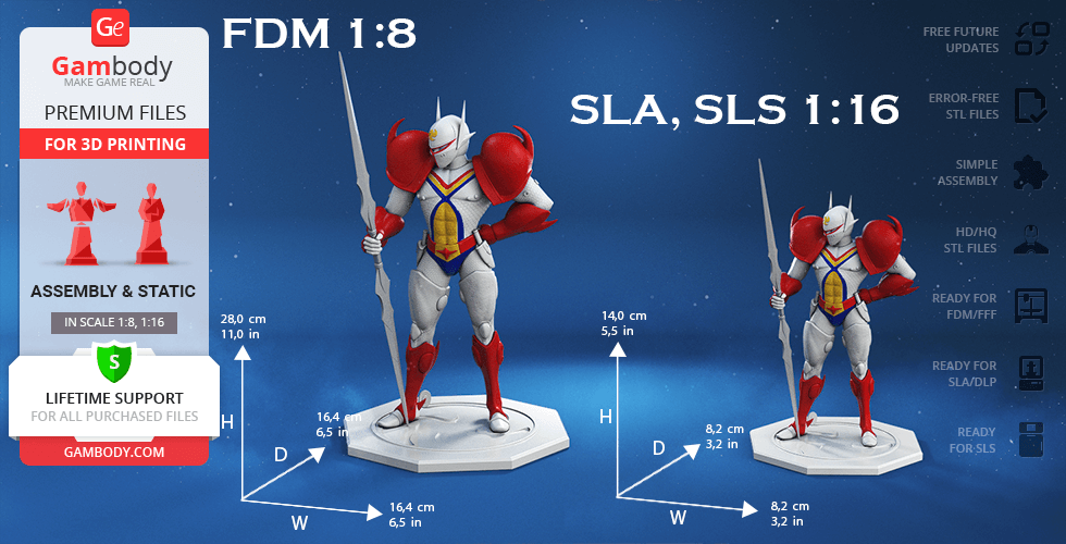 Gambody STL files of Tekkaman for 3D Printer