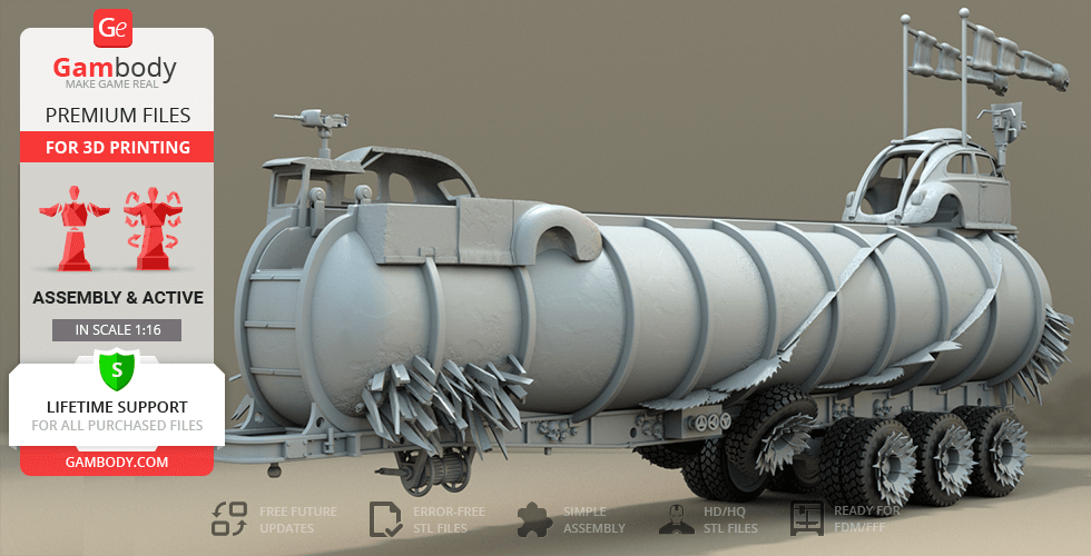 Buy War Rig Tanker 3D Printing Model | Assembly + Action