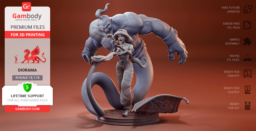 3D file Genie - Aladdin 🧞・3D print design to download・Cults