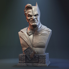 preview of Batman vs Joker Bust 3D Printing Figurine | Assembly