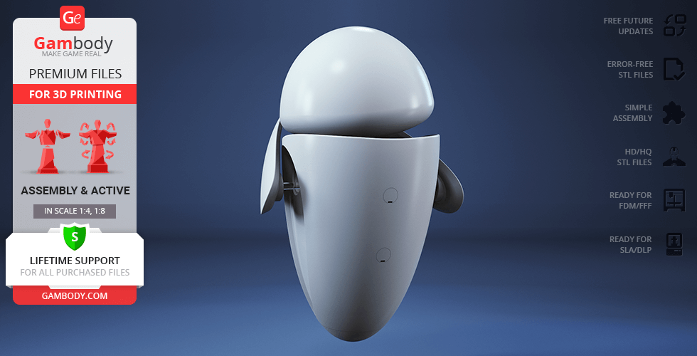 3D model of a sleek, robot-like figure from Gambody, designed for 3D printing.